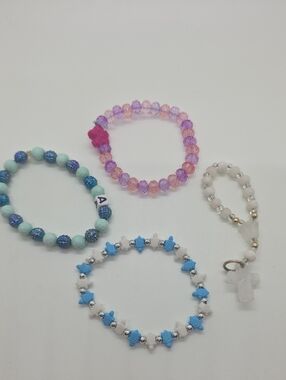 Source Unknown Kids Beaded Bracelet Set - Pink, Purple, Blue, Aqua, White